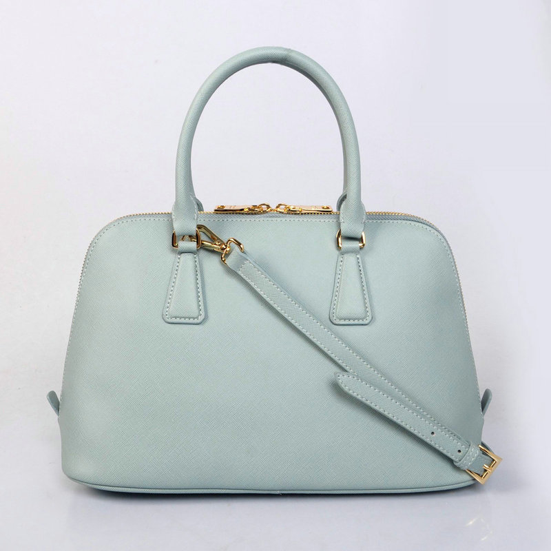 2014 Prada Saffiano Calf Leather Two Handle Bag BL0837 lake blue